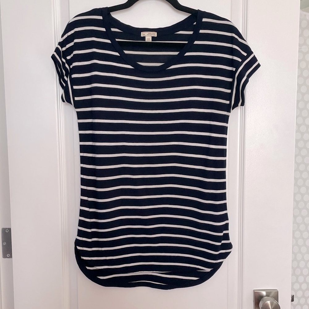 Gap Navy and White Striped Top